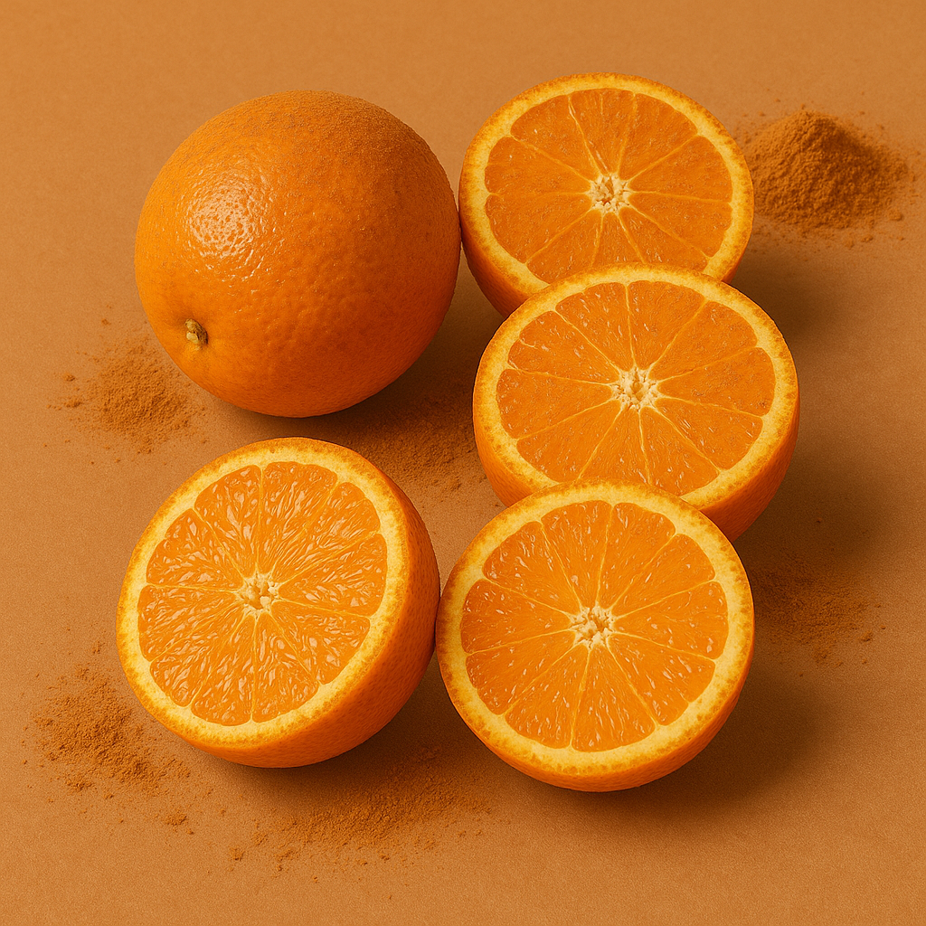 Oranges on a brown background